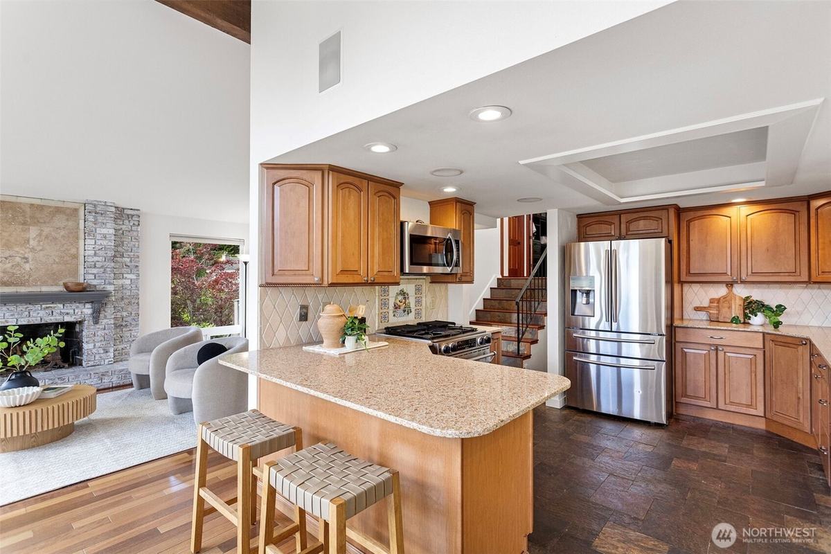 Kitchen staged by Top Staging And Design at a home in Bellevue