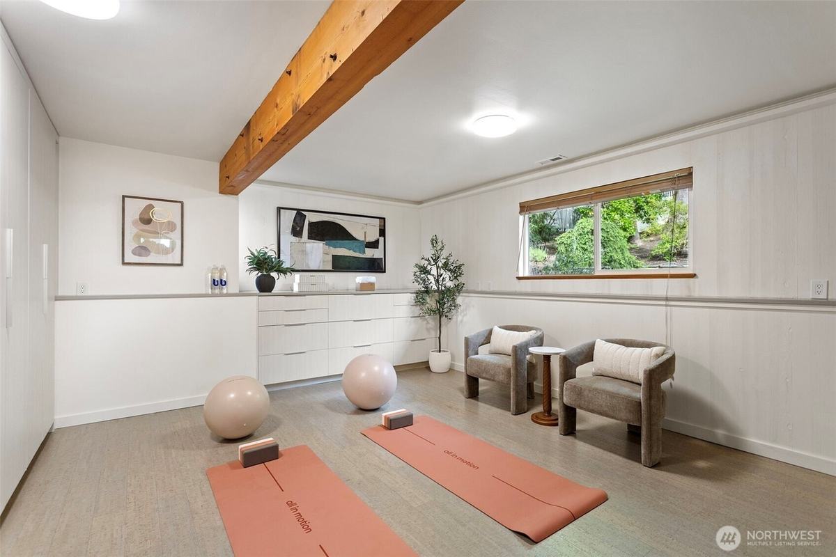 Bonus room staged by Top Staging And Design at a home in Bellevue