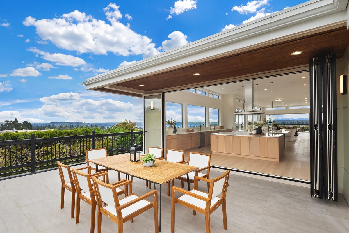 Terrace staged by Top Staging And Design at the Clyde Hill project