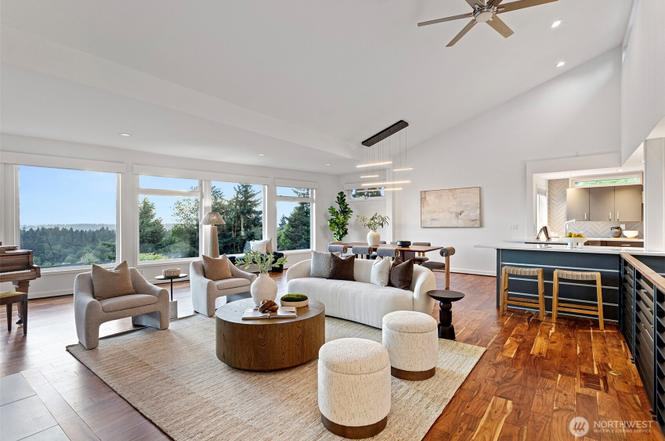 Living room staged by Top Staging And Design at a home in Bellevue