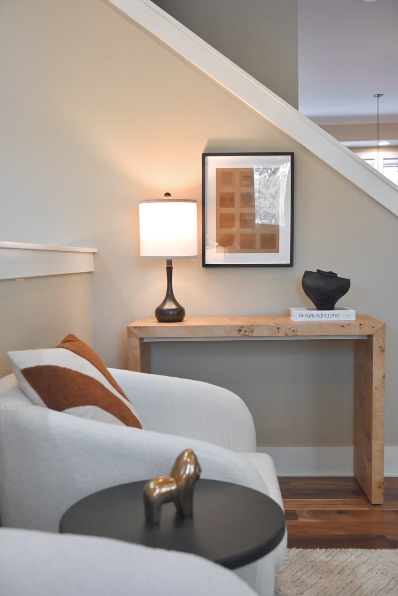 Sitting area staged by Top Staging And Design at the Issaquah project