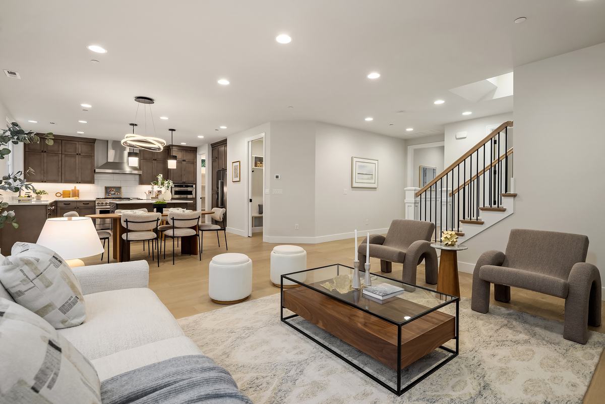 Living room staged by Top Staging And Design at the Sammamish project