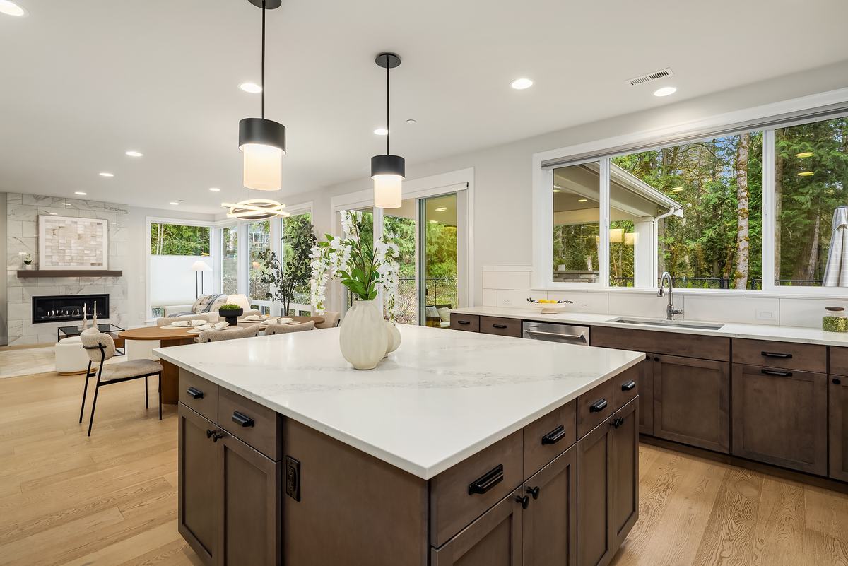 Kitchen staged by Top Staging And Design at the Sammamish project