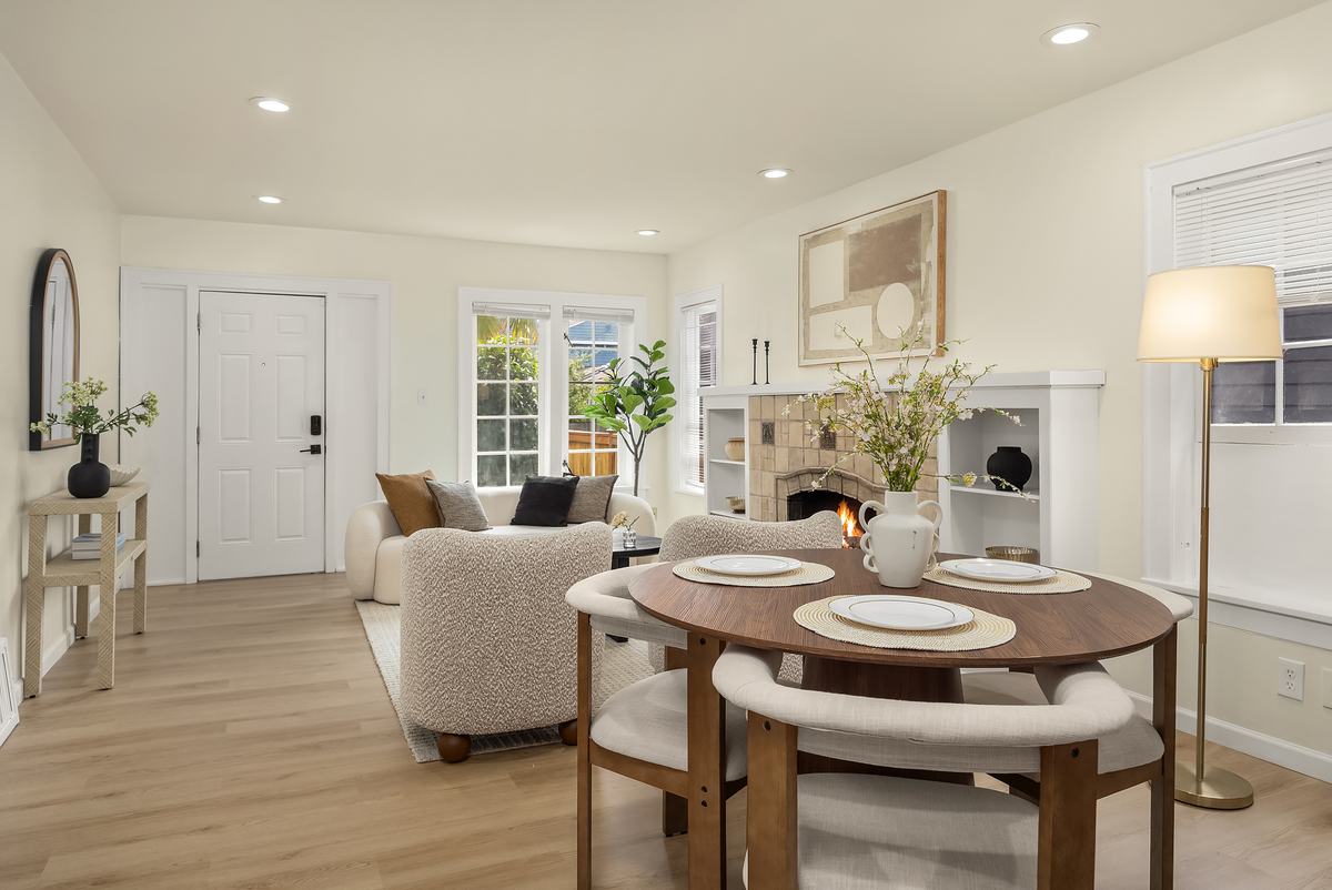 Living room staged by Top Staging And Design at the North Seattle project