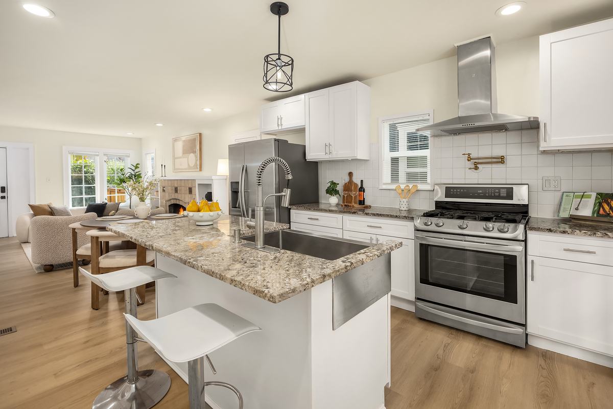 Kitchen staged by Top Staging And Design at the North Seattle project
